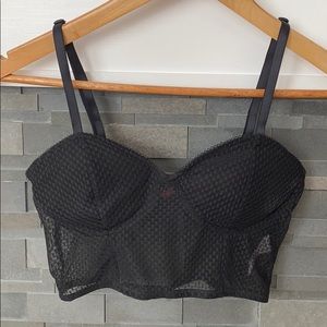 NWOT MOTEL ROCKS BLACK BRICK MESH BUSTIER